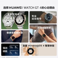 华为/HUAWEI WATCH GT 4 46mm 曜石黑 黑色氟橡胶表带 智能手表 运动手表