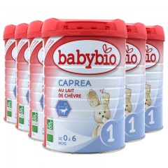 法国进口 伴宝乐(babybio)有机1段羊奶粉 绿色山羊奶粉0-6个月900g*6罐装