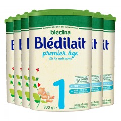 法国进口 贝乐蒂Bledina 1段奶粉 经典配方奶粉0-6个月900g*6罐装