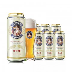 爱仕堡(aisburg)小麦白啤酒500ml*6听装 德国原装进口