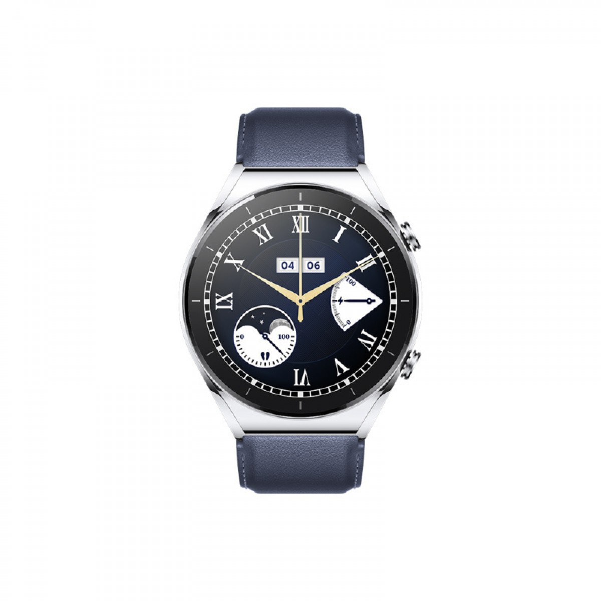 小米XIAOMI WATCH S1 流光银 智能手表 无线充电 精准定位 血氧心率 深海蓝真皮表带